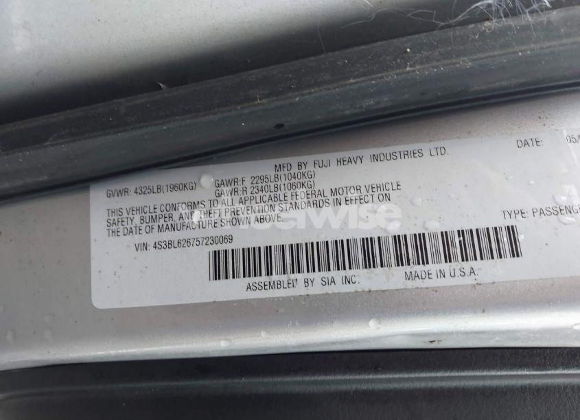 Photo 9 of 2005 Subaru Legacy 2.5I LIMITED (VIN 4S3BL626757230069)