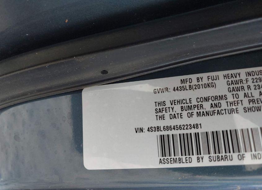Photo 9 of 2005 Subaru Legacy 2.5GT (VIN 4S3BL686456223481)