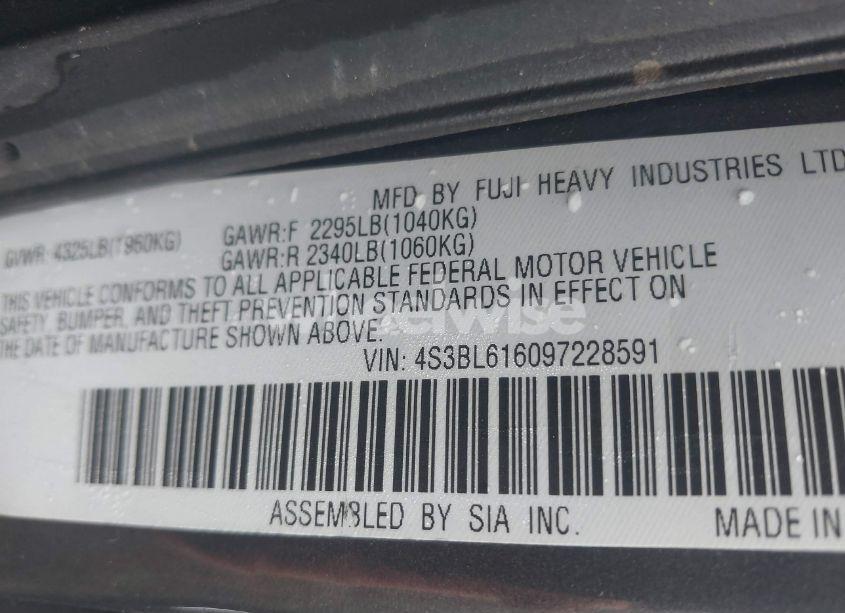 Photo 9 of 2008 Subaru Legacy 2.5GT SPEC.B (VIN 4S3BL696983206115)