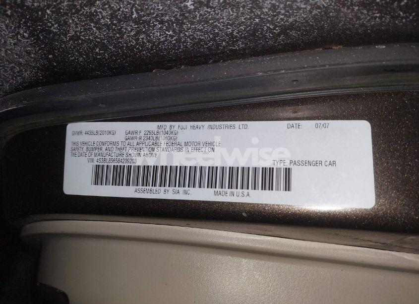 Photo 9 of 2008 Subaru Legacy 3.0R LIMITED (VIN 4S3BL856584209203)