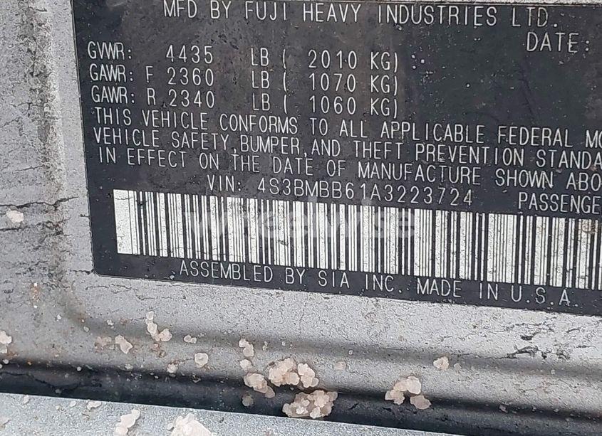 Photo 9 of 2010 Subaru Legacy 2.5I PREMIUM (VIN 4S3BMBB61A3223724)