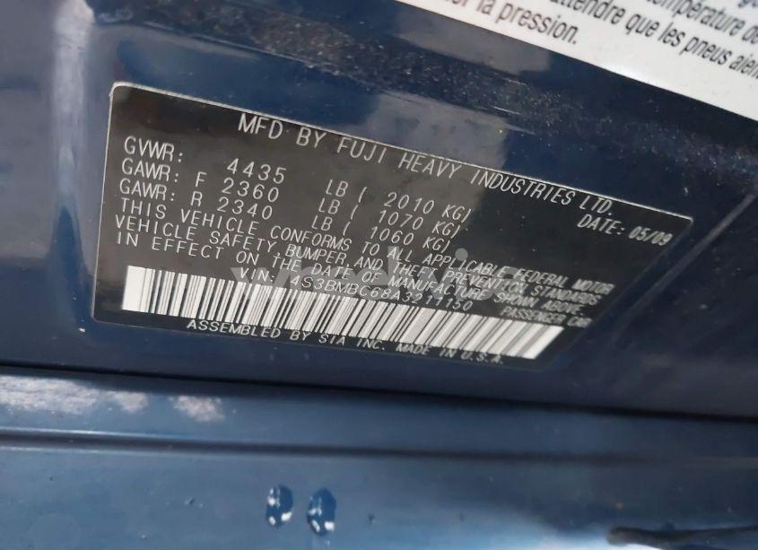 Photo 9 of 2010 Subaru Legacy 2.5I PREMIUM (VIN 4S3BMBC68A3211150)