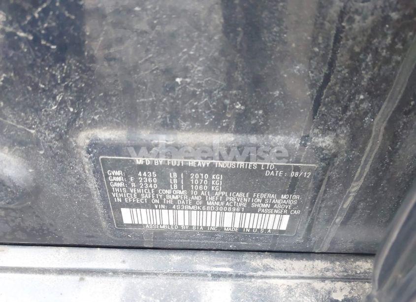 Photo 9 of 2013 Subaru Legacy 2.5I LIMITED (VIN 4S3BMBK68D3008961)