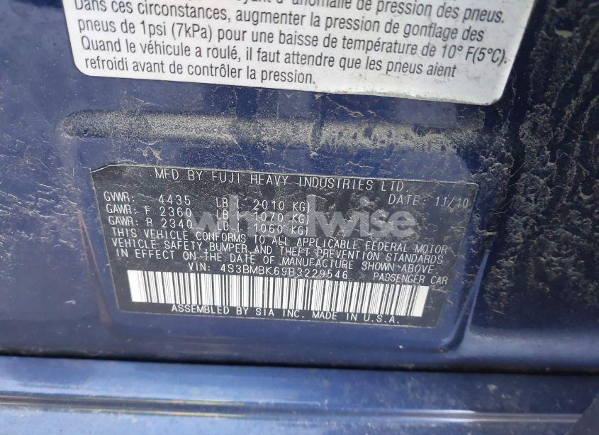 Photo 9 of 2011 Subaru Legacy 2.5I LIMITED (VIN 4S3BMBK69B3229546)