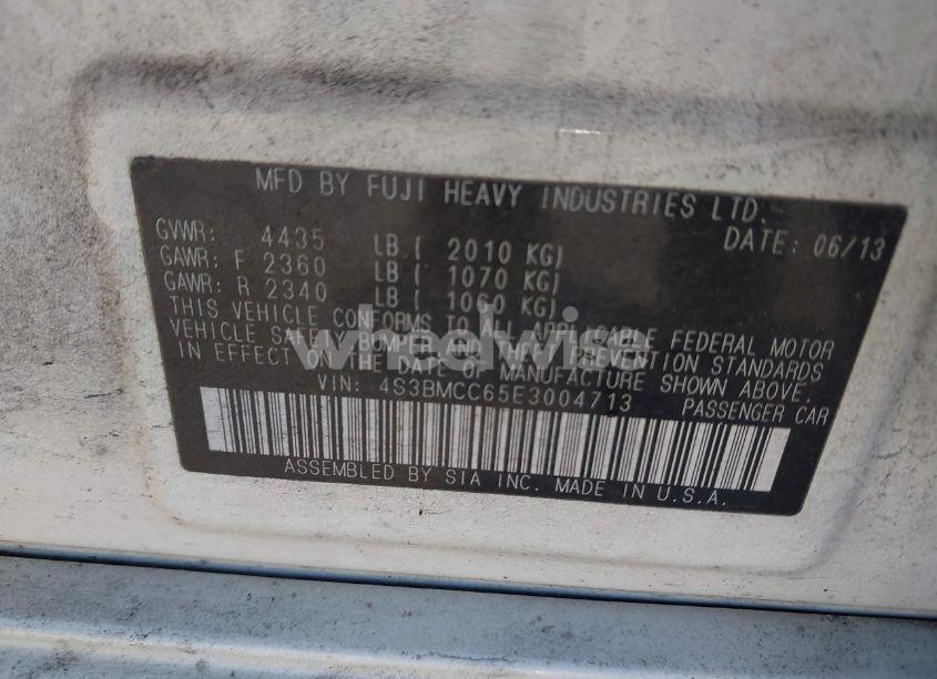 Photo 9 of 2014 Subaru Legacy 2.5I PREMIUM (VIN 4S3BMCC65E3004713)
