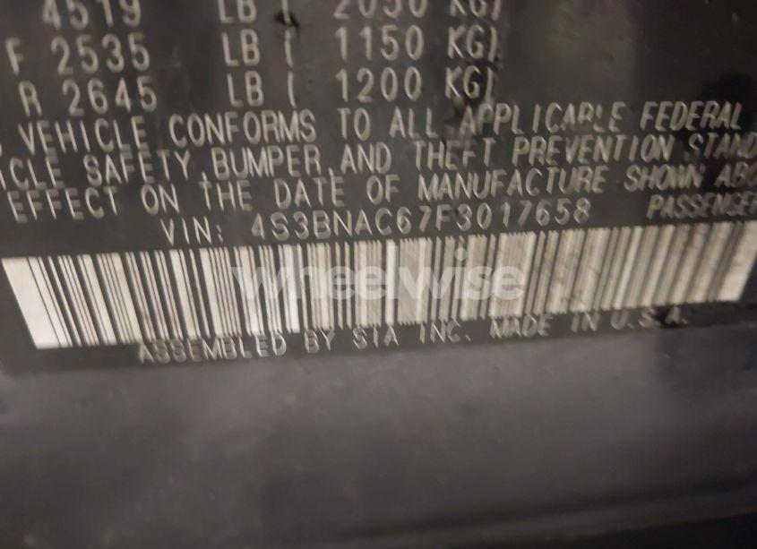 Photo 9 of 2015 Subaru Legacy 2.5I PREMIUM (VIN 4S3BNAC67F3017658)