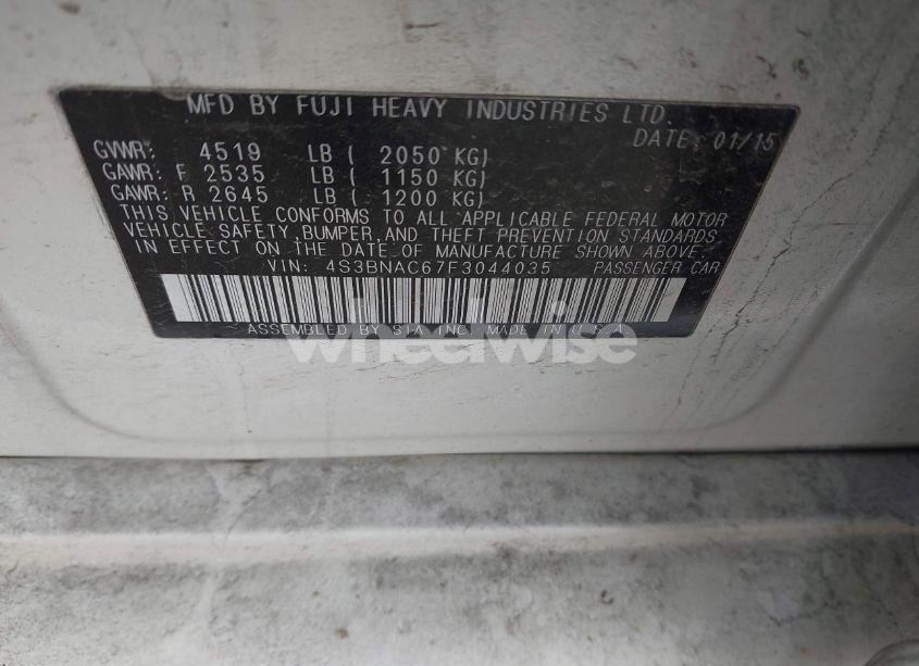 Photo 9 of 2015 Subaru Legacy 2.5I PREMIUM (VIN 4S3BNAC67F3044035)
