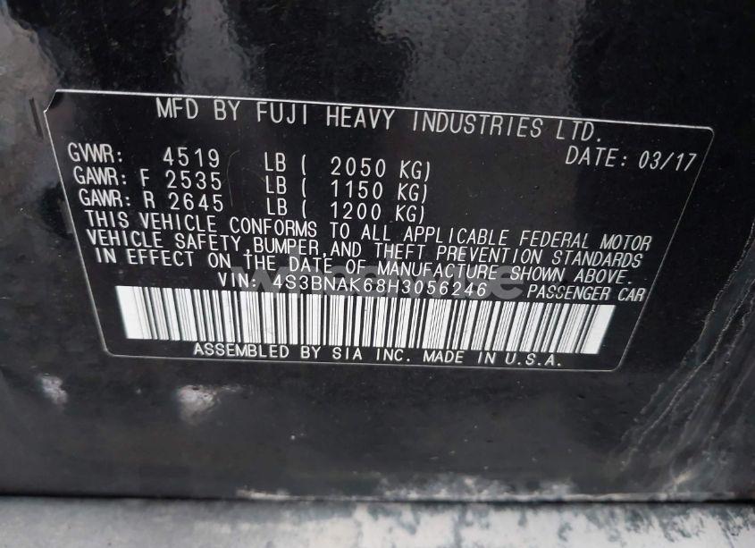 Photo 9 of 2017 Subaru Legacy 2.5I LIMITED (VIN 4S3BNAK68H3056246)