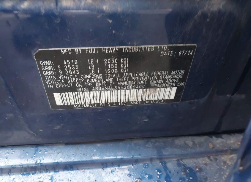 Photo 9 of 2015 Subaru Legacy 2.5I LIMITED (VIN 4S3BNAL65F3009400)