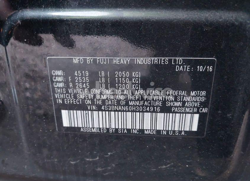 Photo 9 of 2017 Subaru Legacy 2.5I LIMITED (VIN 4S3BNAN60H3034916)