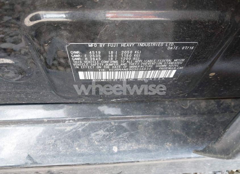 Photo 9 of 2016 Subaru Legacy 2.5I LIMITED (VIN 4S3BNAN69G3038834)