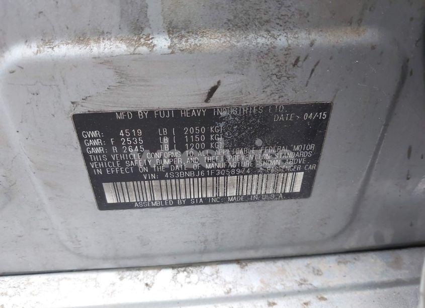 Photo 9 of 2015 Subaru Legacy 2.5I LIMITED (VIN 4S3BNBJ61F3058974)