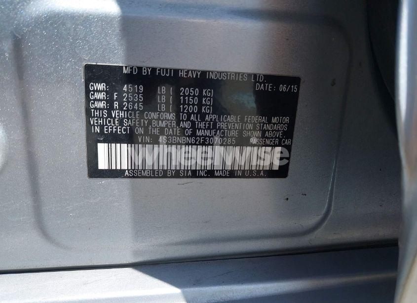 Photo 9 of 2015 Subaru Legacy 2.5I LIMITED (VIN 4S3BNBN62F3070285)