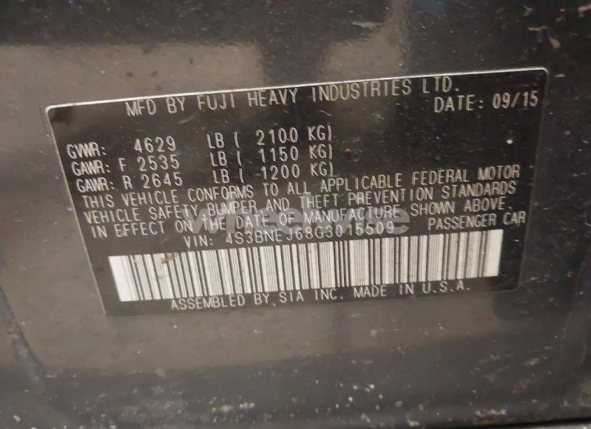 Photo 9 of 2016 Subaru Legacy 3.6R LIMITED (VIN 4S3BNEJ68G3015509)