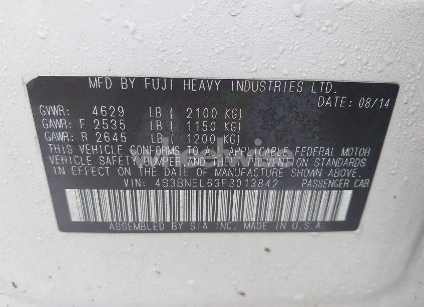 Photo 9 of 2015 Subaru Legacy 3.6R LIMITED (VIN 4S3BNEL63F3013842)