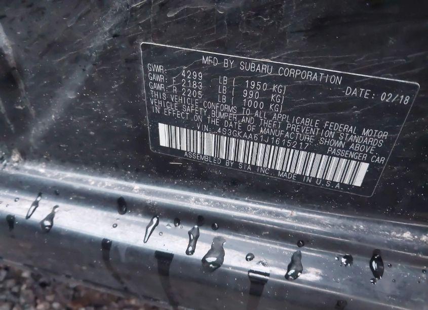 Photo 9 of 2018 Subaru Impreza 2.0I (VIN 4S3GKAA61J1615217)