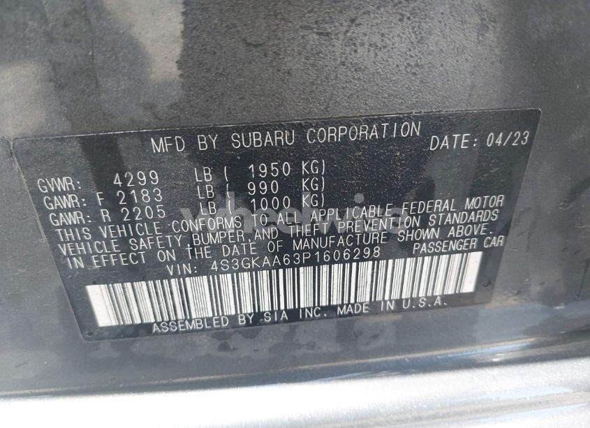 Photo 9 of 2023 Subaru Impreza BASE (VIN 4S3GKAA63P1606298)