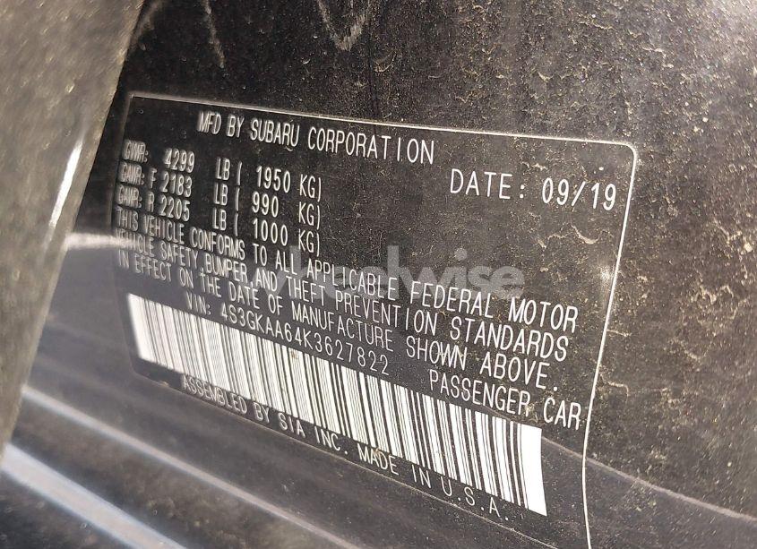 Photo 9 of 2019 Subaru Impreza 2.0I (VIN 4S3GKAA64K3627822)