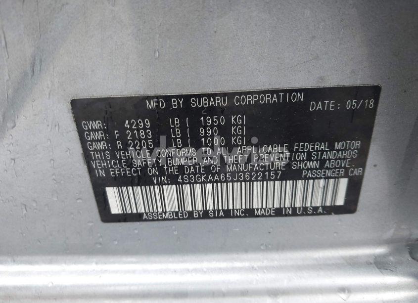 Photo 9 of 2018 Subaru Impreza 2.0I (VIN 4S3GKAA65J3622157)