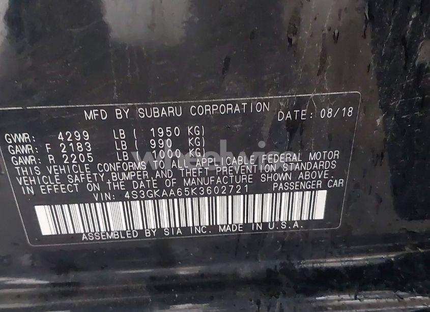 Photo 9 of 2019 Subaru Impreza 2.0I (VIN 4S3GKAA65K3602721)