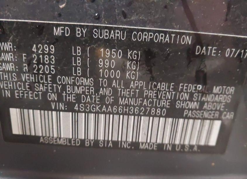 Photo 9 of 2017 Subaru Impreza 2.0I (VIN 4S3GKAA66H3627880)