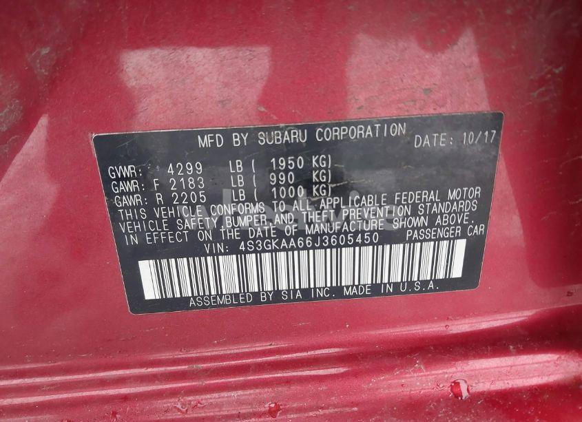 Photo 9 of 2018 Subaru Impreza 2.0I (VIN 4S3GKAA66J3605450)