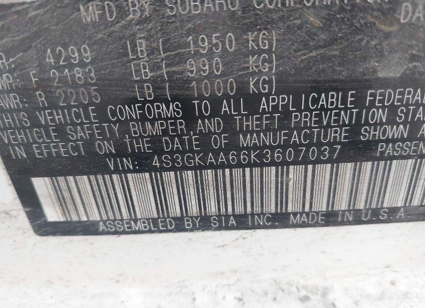 Photo 9 of 2019 Subaru Impreza 2.0I (VIN 4S3GKAA66K3607037)