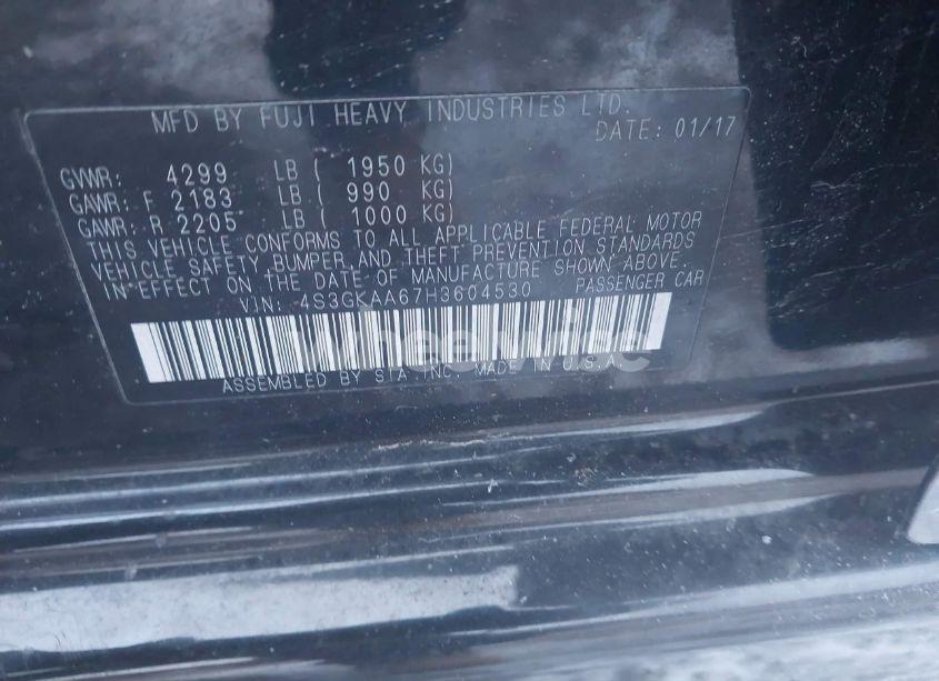 Photo 9 of 2017 Subaru Impreza 2.0I (VIN 4S3GKAA67H3604530)