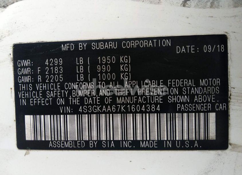 Photo 9 of 2019 Subaru Impreza 2.0I (VIN 4S3GKAA67K1604384)