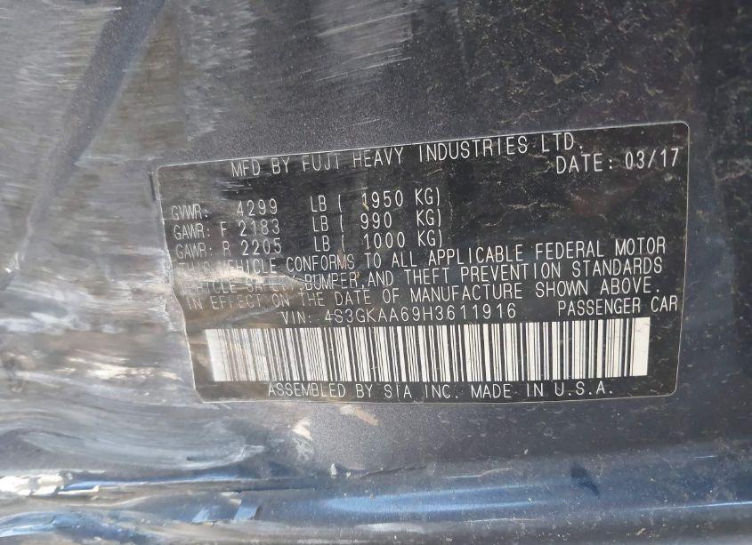 Photo 9 of 2017 Subaru Impreza 2.0I (VIN 4S3GKAA69H3611916)