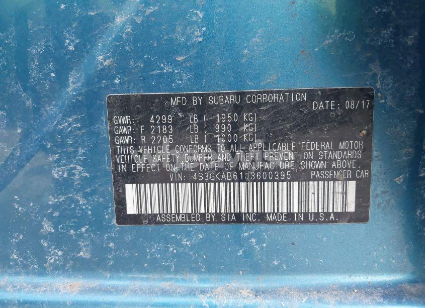 Photo 9 of 2018 Subaru Impreza 2.0I PREMIUM (VIN 4S3GKAB61J3600395)