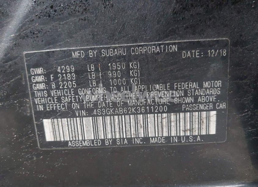 Photo 9 of 2019 Subaru Impreza 2.0I (VIN 4S3GKAB62K3611200)