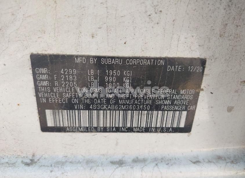 Photo 9 of 2021 Subaru Impreza SEDAN (VIN 4S3GKAB62M3603150)