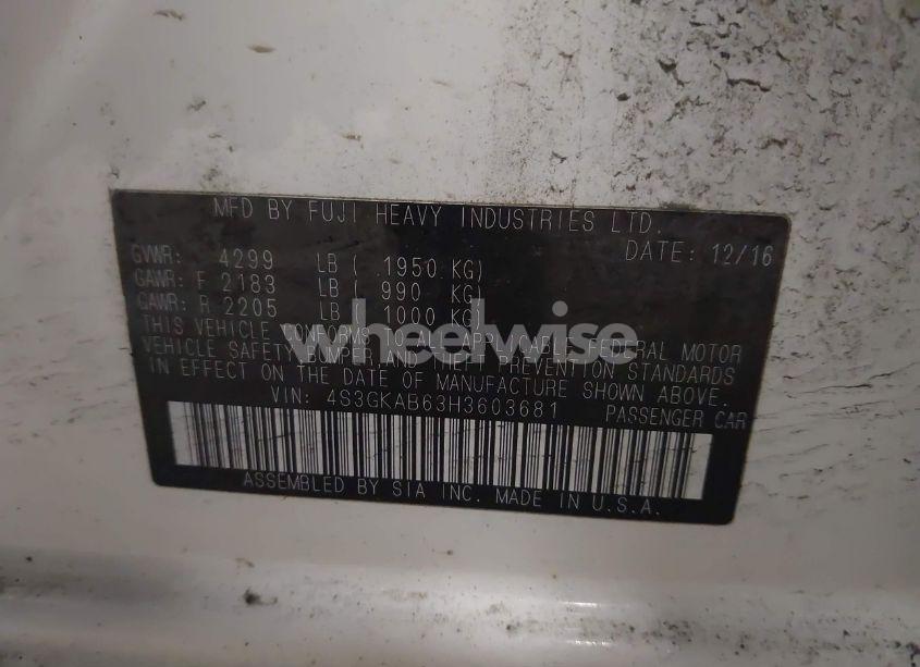 Photo 9 of 2017 Subaru Impreza 2.0I PREMIUM (VIN 4S3GKAB63H3603681)