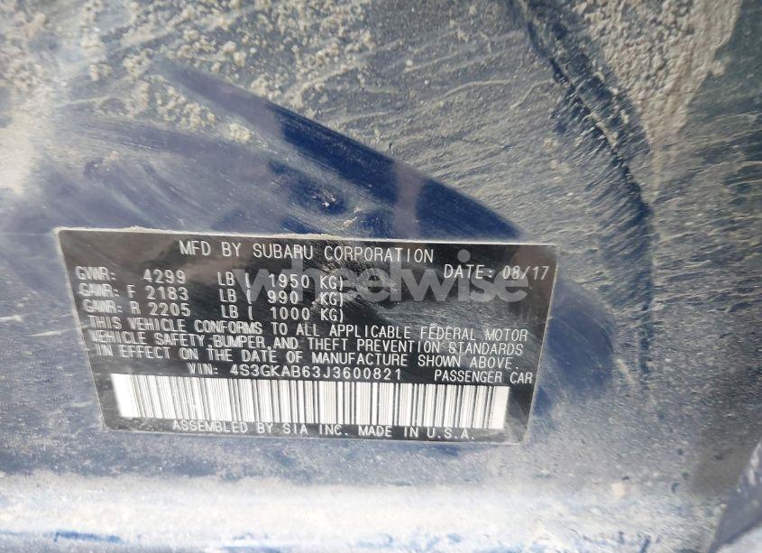 Photo 9 of 2018 Subaru Impreza 2.0I PREMIUM (VIN 4S3GKAB63J3600821)