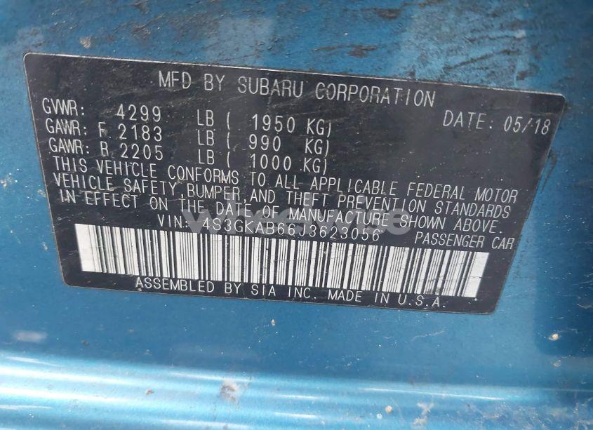 Photo 9 of 2018 Subaru Impreza 2.0I PREMIUM (VIN 4S3GKAB66J3623056)