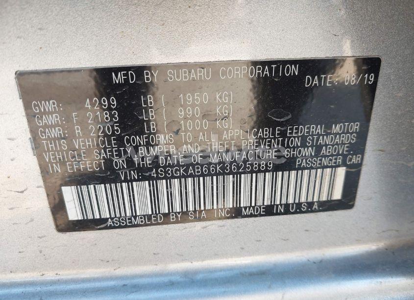 Photo 9 of 2019 Subaru Impreza 2.0I (VIN 4S3GKAB66K3625889)