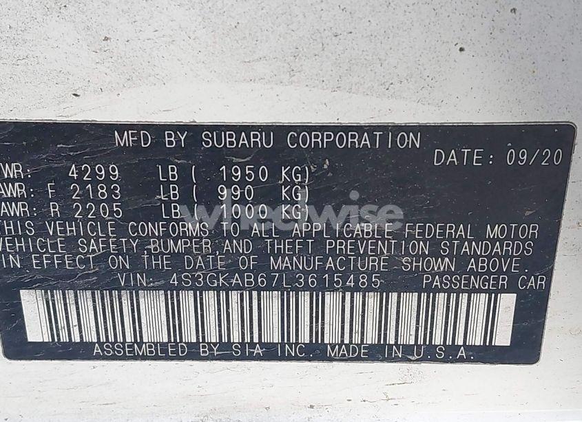 Photo 9 of 2020 Subaru Impreza SEDAN (VIN 4S3GKAB67L3615485)