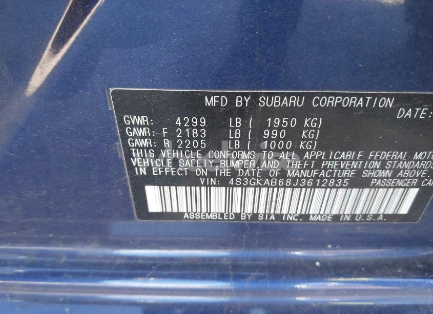 Photo 9 of 2018 Subaru Impreza 2.0I PREMIUM (VIN 4S3GKAB68J3612835)