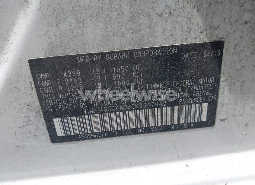 Photo 9 of 2019 Subaru Impreza 2.0I PREMIUM (VIN 4S3GKAD60K3617042)