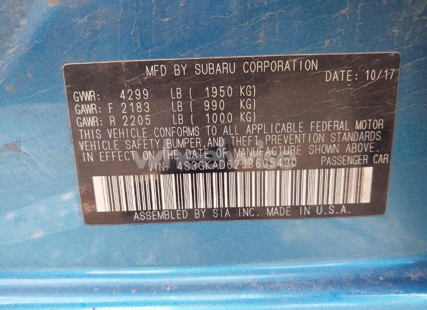 Photo 9 of 2018 Subaru Impreza 2.0I PREMIUM (VIN 4S3GKAD62J3605490)