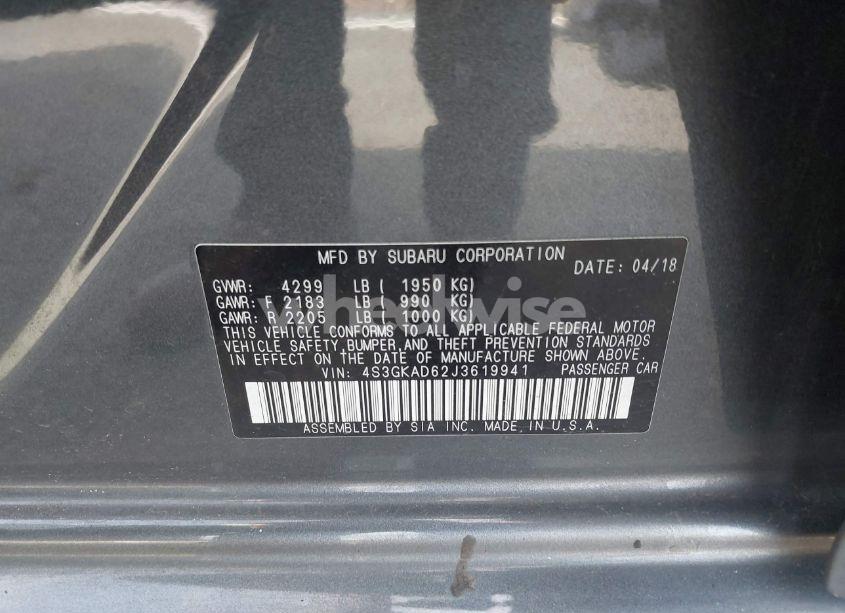 Photo 9 of 2018 Subaru Impreza 2.0I PREMIUM (VIN 4S3GKAD62J3619941)