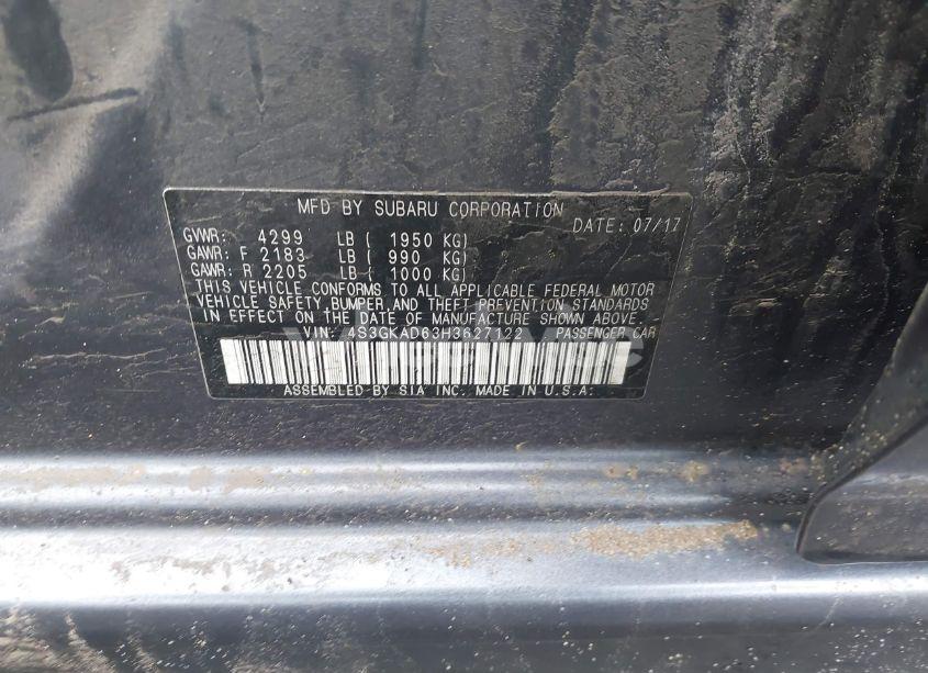 Photo 9 of 2017 Subaru Impreza 2.0I PREMIUM (VIN 4S3GKAD63H3627122)