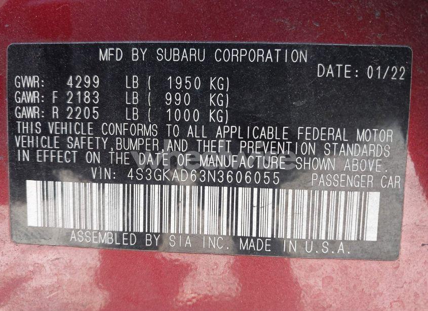 Photo 9 of 2022 Subaru Impreza PREMIUM (VIN 4S3GKAD63N3606055)