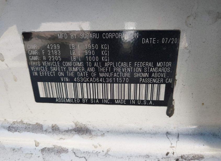 Photo 9 of 2020 Subaru Impreza PREMIUM (VIN 4S3GKAD64L3611570)