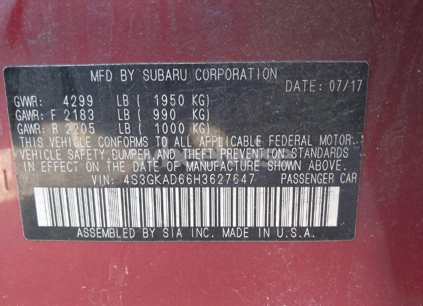 Photo 9 of 2017 Subaru Impreza 2.0I PREMIUM (VIN 4S3GKAD66H3627647)