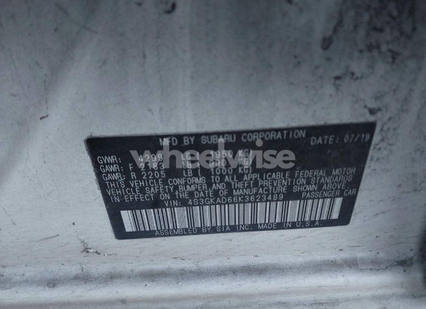 Photo 9 of 2019 Subaru Impreza 2.0I PREMIUM (VIN 4S3GKAD66K3623489)