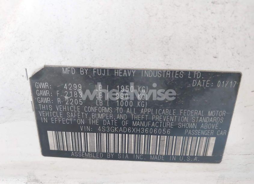 Photo 9 of 2017 Subaru Impreza 2.0I PREMIUM (VIN 4S3GKAD6XH3606056)