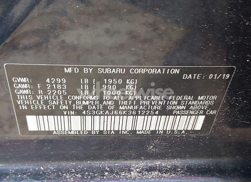 Photo 9 of 2019 Subaru Impreza 2.0I SPORT (VIN 4S3GKAJ66K3612254)