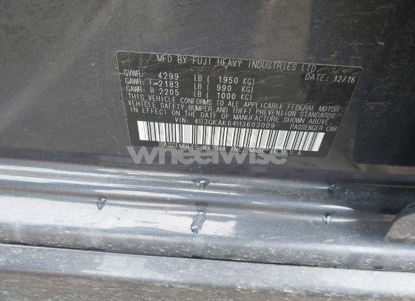 Photo 9 of 2017 Subaru Impreza 2.0I SPORT (VIN 4S3GKAK64H3603009)